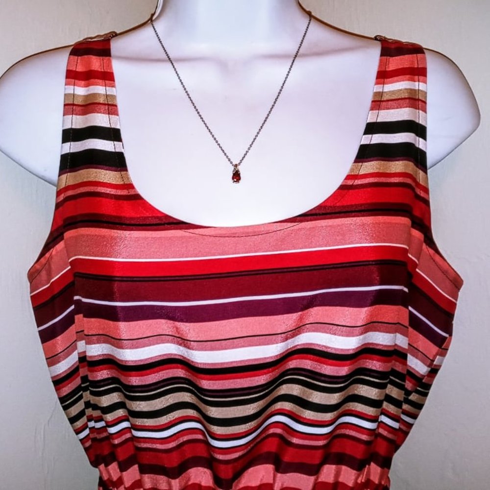LOFT PINK PEACH & TAN DRESS